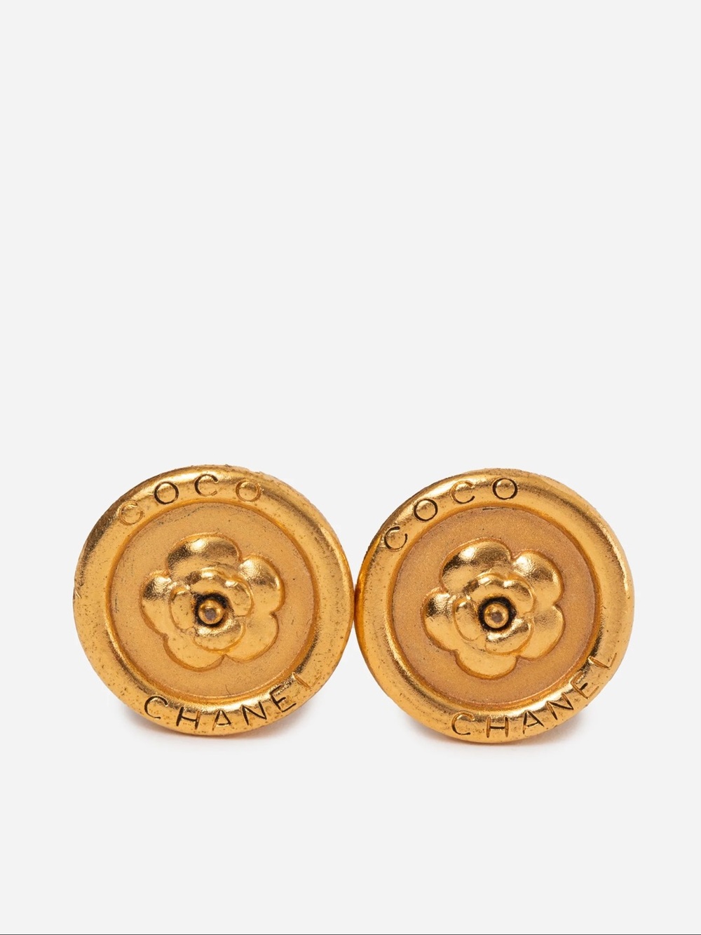 Pre-owned Chanel Cameilia Earrings Clip-on